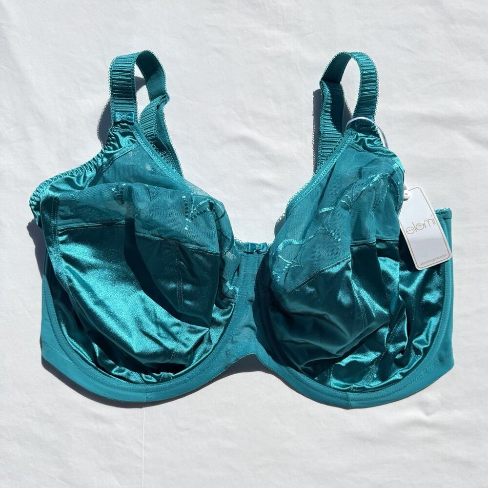 Elomi Cate Full Cup Banded Bra 42L Teal Aura Blue EL4030 Underwire